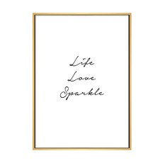 簡愛 Life Love Sparkle 掛畫, 木色