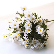 River Green 仿真雛菊人造花, 2個, 白色