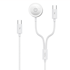 TOTU 拓途 鋅系列 一分二 Type-C to Apple Watch Lightning 磁吸充電線 1.6M, 白色, 1條