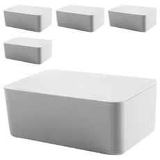 MOAMOAYO 現代保濕清潔收納濕紙巾盒, 白色, 5個