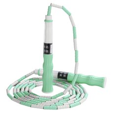 Jane&Nini Toy 兒童初學竹節跳繩 綠色 安全材質 輕巧便攜 有效鍛鍊心肺功能, 握把1.5 x 2.2cm、長度283cm, 1個