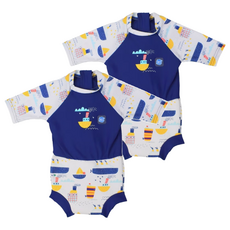 Splash About Happy Nappy Sunsuit 抗UV連身版游泳尿布褲, 寶寶必備, 防漏, 特大型(XL), 2個