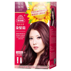 美吾髮 葵花亮澤染髮霜, 5V 葡萄紫棕色, 1盒