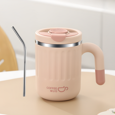 Mass 304不鏽鋼大容量保溫杯 480ml 粉色 - 附吸管設計, 1個