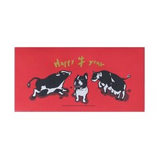 GUOHOUSE STUDIO 郭公館工作室 Happy牛year手工燙金紅包袋, 3個