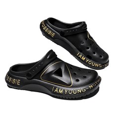 bebehome 5.0 踩屎感潮流兩用厚底涼拖鞋, EVA材質, 多種顏色和尺寸, 400~410mm, 黑色