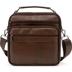 CAPACCI 男士運動皮革休閒斜背包 CCI-8802, 棕色