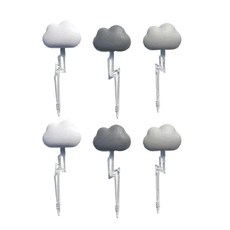 QUALy 朵朵雲兒果叉 77 x 5.5 x 31mm 白灰色 6支, 1組