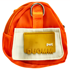 DUOMM 寵物書包牽引繩 寵物零食背包, S, 橘色, 1條