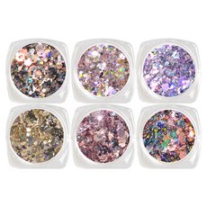 MEIBROWN 美甲裝飾亮片 Set 6入, B款, 1組