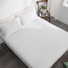 eyah 瑞士防蹣抗菌生醫級天絲床包式保潔墊, 白色