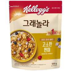 Kellogg's 家樂氏 Granola 纖穀脆 黑豆糙米穀物脆 莓果豆漿塊, 500g, 1包