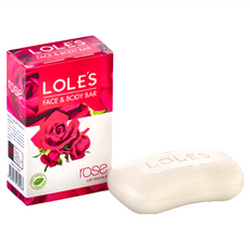 LOLE'S 玫瑰 Face & Body Bar, 含維他命E, 100g, 3個