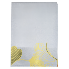 清新現代風撞色銀杏葉桌巾 防水防油 多種安全認證, 220 x 140cm, 質感灰, 1個