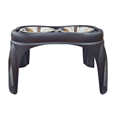 Durapet 豪華架高餐盤 XL 大型犬適用 不鏽鋼碗 寵物餵食站, 黑色, 1組