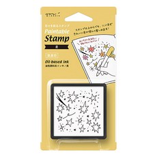 日本MIDORI手繪浸透印章35400 星星 手帳裝飾必備 創意文具用品, 黑色, 1個
