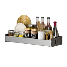 妃妃嚴選 太空鋁廚房收納單層調味架 - 防鏽 防潮 車漆級工藝 耐腐蝕, 1個, 40cm