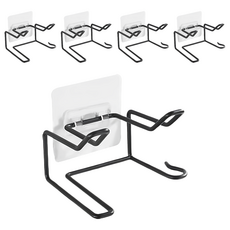 FANCY LIFE 不鏽鋼吹風機架, 黑色, 5個, 免釘免鑽浴室收納