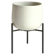 KINTO PLANT POT 211 附架陶瓷花盆, 大地灰, 1個