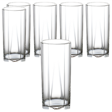 Ocean Glass 金字塔果汁杯 Set 6 玻璃材質 380ml 泰國產, 透明, 1組