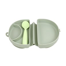 miniware 微兒 合掌包湯匙組, 森林綠, 1組, 矽膠合掌包 + 湯匙