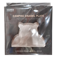 SADOMAIN 仙德曼 露營琺瑯餐盤 鑄鐵搪瓷 大 23cm 835g 2個, 2 件組餐盤, 白色, 1組