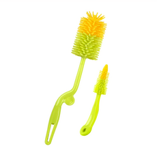 kidsme 360度旋轉矽膠奶瓶刷套裝, 無死角清潔奶瓶奶嘴, 2支