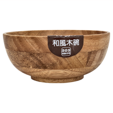 My Cook 晶瓚 簡約輕食和風木碗 14 x 6.3cm, 木色, 1個