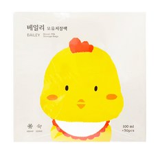 BaILEY 拋棄式母乳儲存袋 雞寶寶 100ml, 30個, 1盒