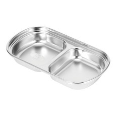 A-OK 韓式雙格小菜盤 不鏽鋼材質 方便分隔 提升餐桌美感, 雙格, 1個