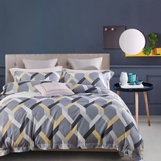 Blue Cat 藍貓 天絲床包枕套組, 50%萊賽爾纖維, 床包 + 枕套, 單人, 卡顏