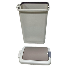 FANCY LIFE 雙開式垃圾桶 15L 白色, 密封蓋設計, 隔離垃圾異味