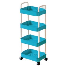 小推車置物架 C374, 4層, 藍色, 1個