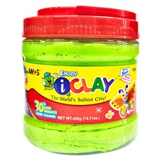 AMOS 阿摩司 i Clay 超輕黏土 超柔軟 超彈性, 草地綠, 400g, 1罐