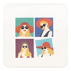 收納王妃 方形 小清新杯墊 6個, 時尚女郎, 1組