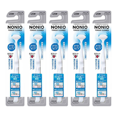LION 獅王 NONIO 終結口氣舌苔清潔棒, 高密極細軟毛 溫柔清潔舌苔 特殊橡膠刮頭 徹底帶走污垢, 18g, 5支