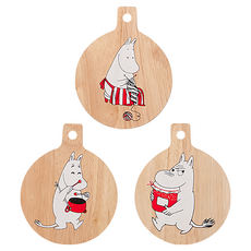 Acacia 嚕嚕米 帶柄杯墊 Set 3入, 12.5*10*1cm, 果醬款+節奏款+編織款, 1組