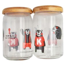 GLASSHOUSE KUMAMON 熊本熊 儲物罐 2個 Set, 750ml, 玻璃材質, 耐熱溫度差42°C, 1組