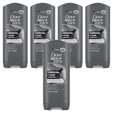 Dove 多芬 Man + Care 竹炭 + 泥土淨化身體 + 臉部磨砂膏 400ml, 5瓶