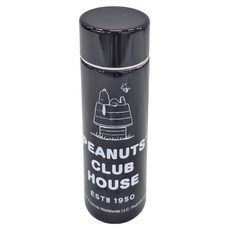 PEANUTS 史努比 SP迷你攜式不鏽鋼水瓶, 黑色, 150ml, 1個
