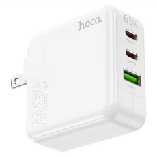 hoco. 浩酷 C115 啟動電源PD65W三口充電器 2C1A 快充, 白色, 1個