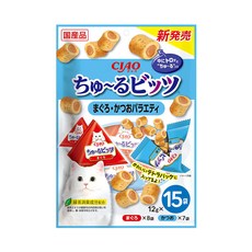 INABA CIAO 啾嚕 夾心肉泥 12gx15袋, 鮪魚 + 鰹魚, 180g, 1袋