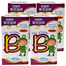 艾護寧 兒童維生素B群咀嚼錠, 150顆, 4罐