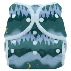 THIRSTIES 壓扣防水尿布兜 適用於1-8公斤嬰兒 100%聚酯層壓到聚氨酯上(TPU), Mountain Twilight, 1件