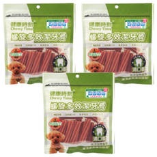 Chewy Time 健康時刻 螺旋多效潔牙骨 無穀配方 泌尿保健 短犬用, 超軟Q口感 全犬種適用, 蔓越莓+牛肉, 120g, 3包