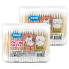 奈森克林 竹軸棉花棒, 400支, 2盒