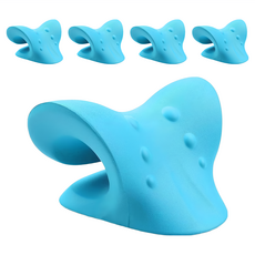 QIDINA C型頸椎按摩枕頸枕肩頸按摩枕 3C族低頭族救星, 藍色, 20.5 x 12 x 16cm, 5個