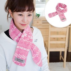 Cotton Field 棉花田傢飾 NuKME 兒童款 時尚圍脖保暖巾 -粉色雪花 1入, 10 x 100cm