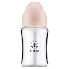 Simba 小獅王辛巴 蘊蜜質金玻璃寬口防脹氣奶瓶, 栗粉, 180ml, 1個