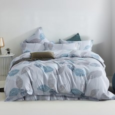 J-bedtime 床寢時光 萊賽爾天柔絲被套 PM7871M, 曼葉 淺灰色